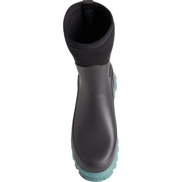 NEW  Hunter‎ City Explorer Short Rain Boots  Waterproof  Black/Teal women (252)