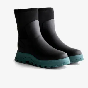 NEW  Hunter‎ City Explorer Short Rain Boots  Waterproof  Black/Teal women (252)