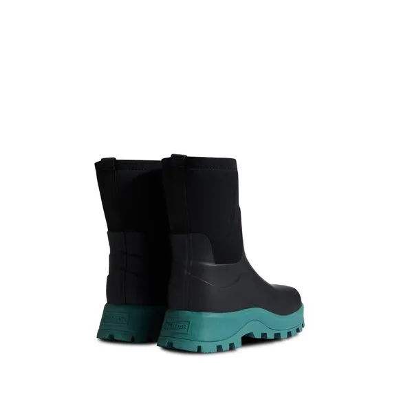 NEW  Hunter‎ City Explorer Short Rain Boots  Waterproof  Black/Teal women (252)