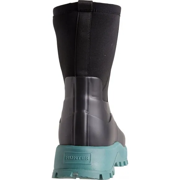 NEW  Hunter‎ City Explorer Short Rain Boots  Waterproof  Black/Teal women (252)