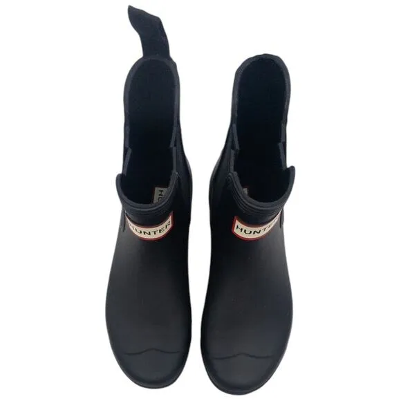 New Hunter Original Waterproof Chelsea Rain Boots Black Women's 6