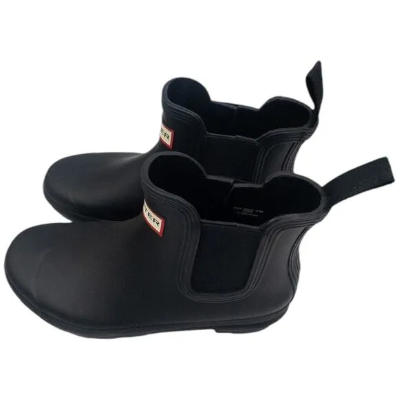 New Hunter Original Waterproof Chelsea Rain Boots Black Women's 6