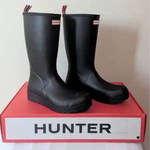 New‎ Hunter Women's Play Tall Rain Boots Waterproof Black Size 8