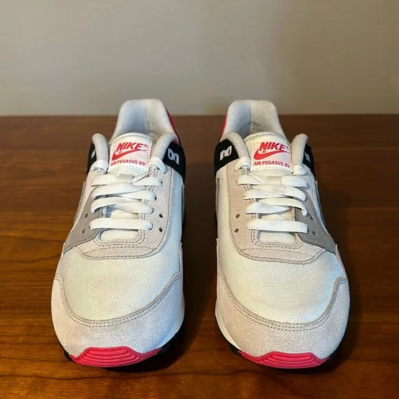 New Mens Nike Air Pegasus ‘89 Swan/Coral Running Shoes FD3598-100 NWOB *Defects*