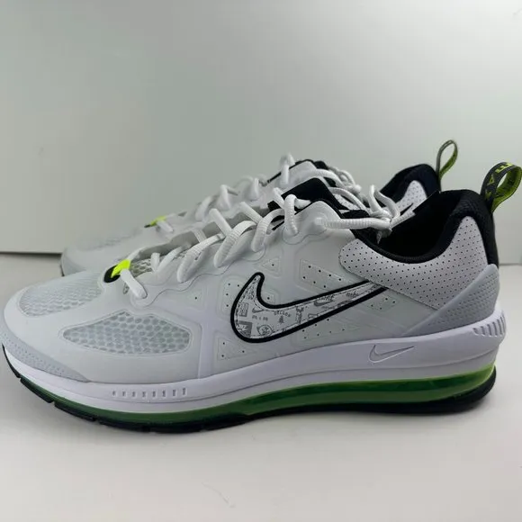New Men's Nike DB0249 100 Air Max Genome Running Shoes Sneaker Sz 12, 13 White