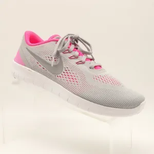 NEW NIKE Free RN Flyknit Gray Pink Running Shoes
