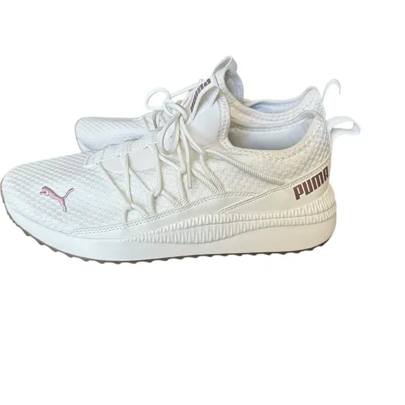New Puma White Athletic Shoes with Cushioned Midsole