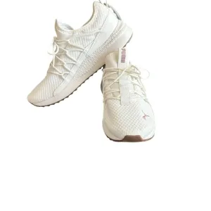 New Puma White Athletic Shoes with Cushioned Midsole