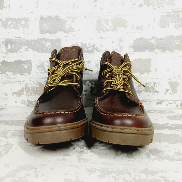 New Rockport Weather or Not Moc Toe Brown Leather Lace Up Boots  H117
