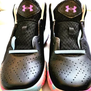 NEW Shoes Under Armour Athletic Black Pink White, Women 8 Youth 6 3024794