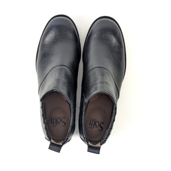 NEW Sofft Bellis Black Leather Ankle Waterproof Boots Size 7.5
