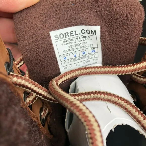 NEW Sorel Slimpack II Lace Up Waterproof Duck Boots Burro Cattail Women's Size 6