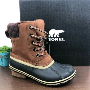 NEW Sorel Slimpack II Lace Up Waterproof Duck Boots Burro Cattail Women's Size 6