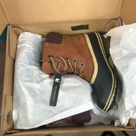 NEW Sorel Slimpack II Lace Up Waterproof Duck Boots Burro Cattail Women's Size 6
