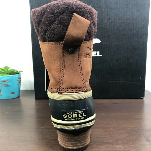 NEW Sorel Slimpack II Lace Up Waterproof Duck Boots Burro Cattail Women's Size 6