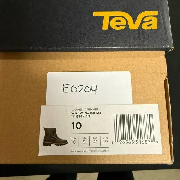 New Teva Rowena Buckle Bison Brown Waterproof Leather Boots 10