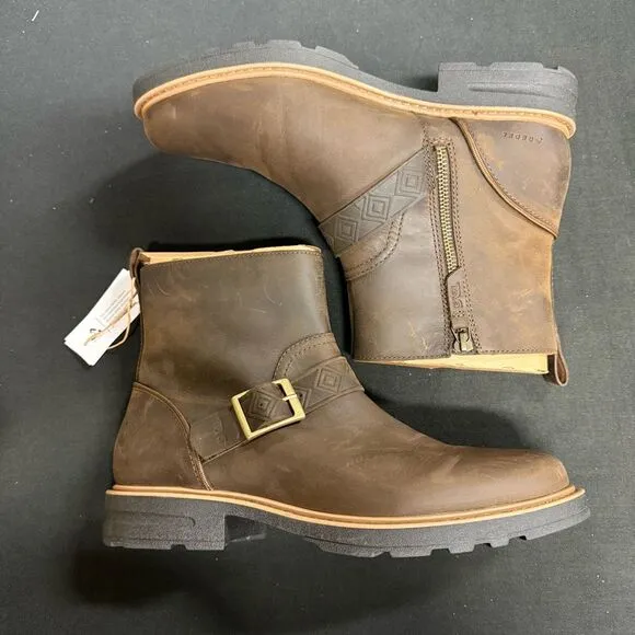 New Teva Rowena Buckle Bison Brown Waterproof Leather Boots 10