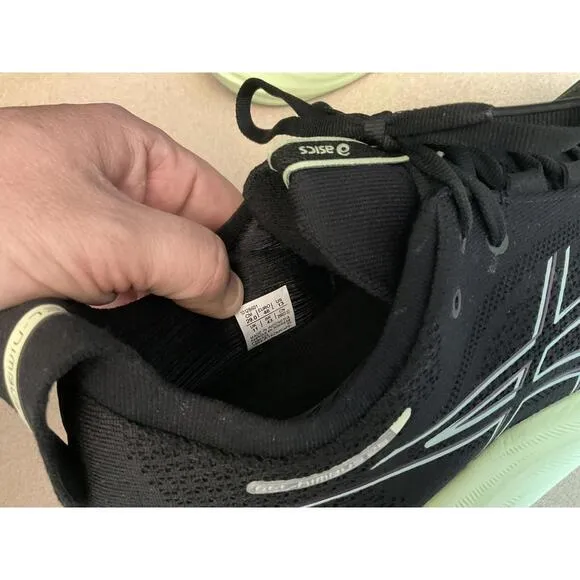 New! Womens Asics Gel-Nimbus 26 Black/Cool Matcha Running Shoes. Size 13. Nice!