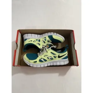 New Youth Size 7Y Yellow Green Nike Free Run 2 Running Shoes DD0163 300