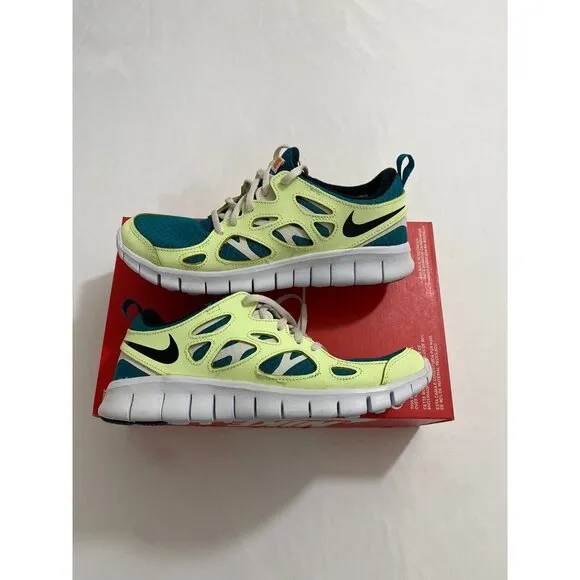 New Youth Size 7Y Yellow Green Nike Free Run 2 Running Shoes DD0163 300