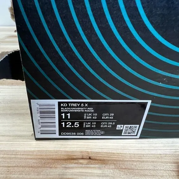 NEW Nike KD Trey 5 X Basketball sneakers shoes Mens 11 Black University Red