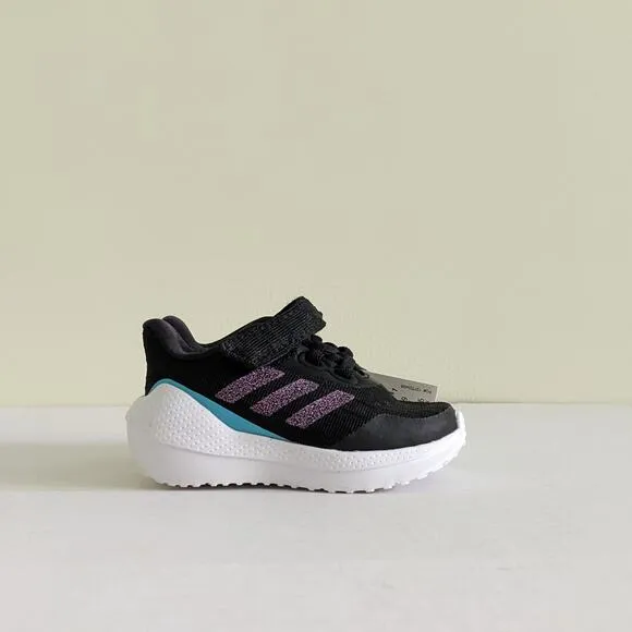 NIB Adidas EQ21 Size 4K Run Sparkle Running Sneaker Shoes Black H01879