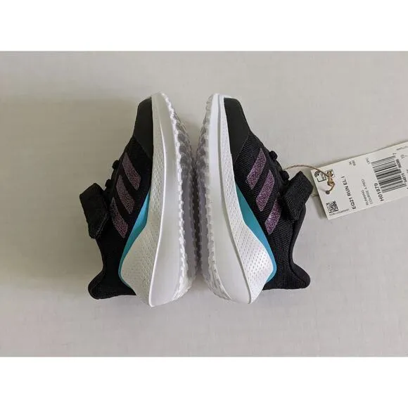 NIB Adidas EQ21 Size 4K Run Sparkle Running Sneaker Shoes Black H01879