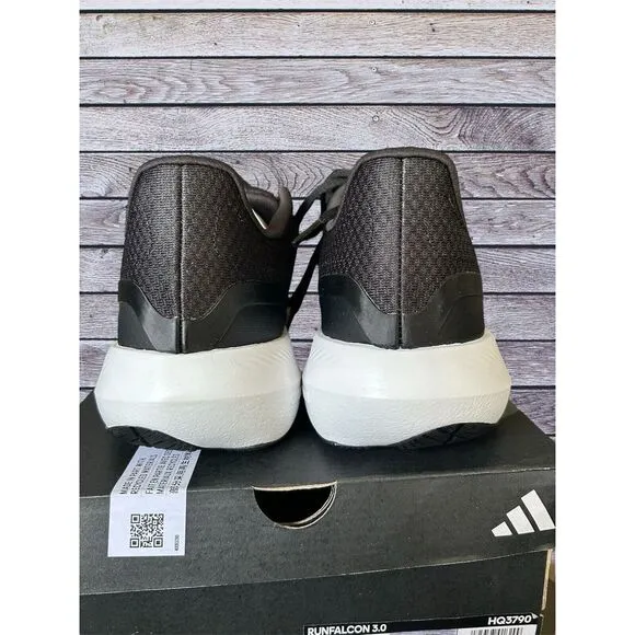 NIB Adidas Mens Runfalcon 3.0 HQ3790 Black Running Shoes Sneakers Size‎ 9.5