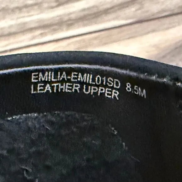 NIB Blondo 8.5M Waterproof Emilia Black Nubuck Slide Flat Sandals Jute Trim