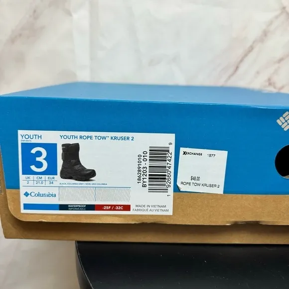 NIB Columbia Youth Rope Tow Kruser 2 Boot