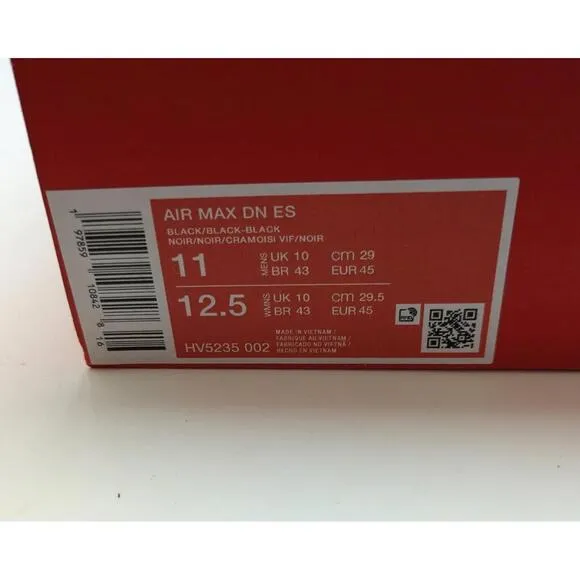 NIB Mens Nike Air Max DN ES Black/Black-Black Running Shoes HV5235-002 Size 11