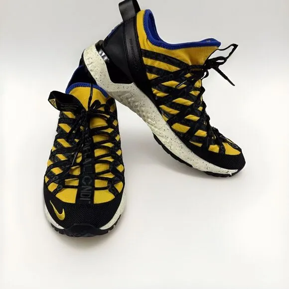 Nike ACG React Terra Gobe K2 LDV Mens 9.5 Shoes Yellow Black‎ Blue Sneakers READ