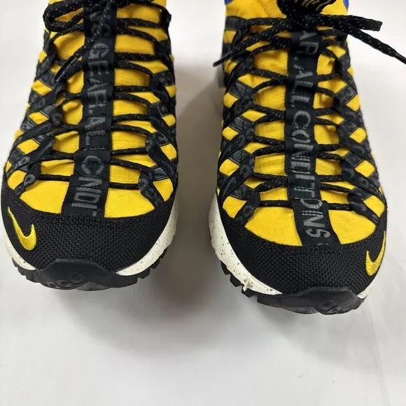 Nike ACG React Terra Gobe K2 LDV Mens 9.5 Shoes Yellow Black‎ Blue Sneakers READ