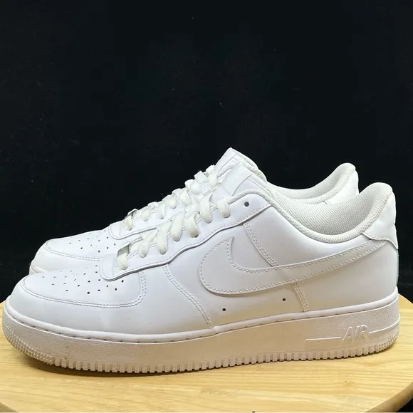Nike Air Force 1 '07 Mens Size 13 Low Top Triple White Casual Shoes CW2288-111