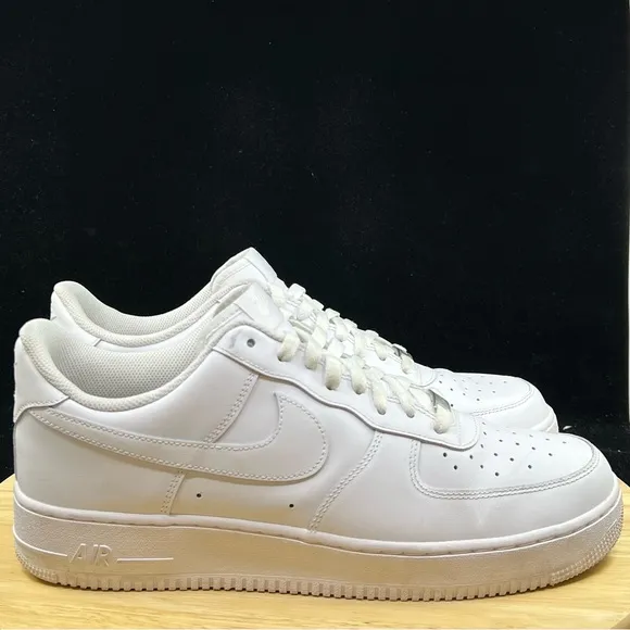 Nike Air Force 1 '07 Mens Size 13 Low Top Triple White Casual Shoes CW2288-111