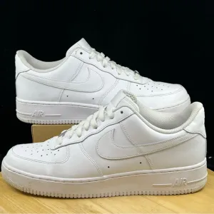Nike Air Force 1 '07 Mens Size 13 Low Top Triple White Casual Shoes CW2288-111