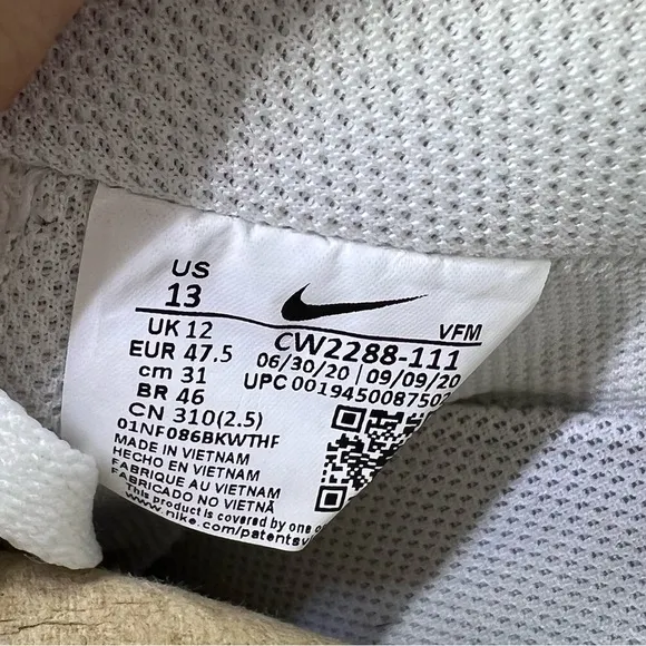 Nike Air Force 1 '07 Mens Size 13 Low Top Triple White Casual Shoes CW2288-111