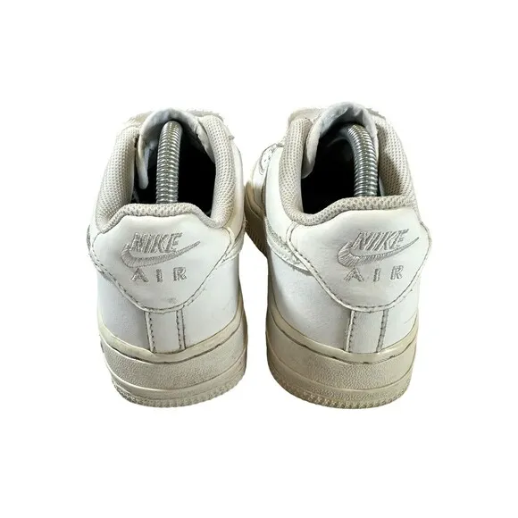 Nike Air Force 1 AF 1 82 Low (GS) Youth Shoes in White/White (Size 4.5)