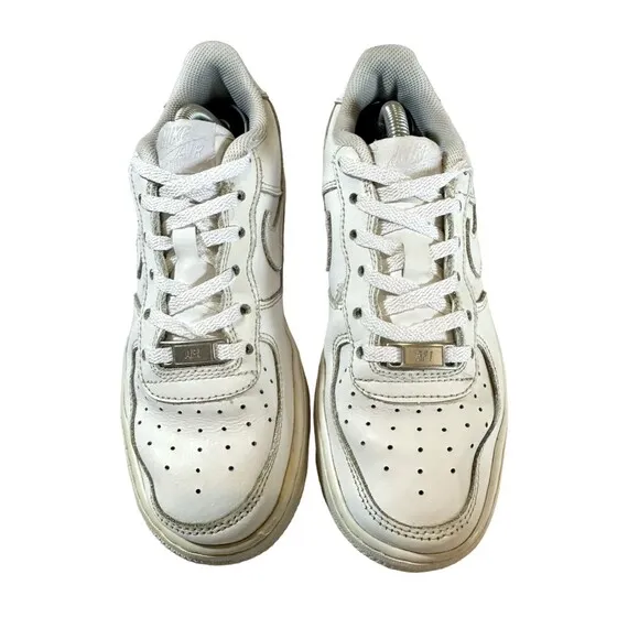 Nike Air Force 1 AF 1 82 Low (GS) Youth Shoes in White/White (Size 4.5)