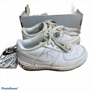 Nike Air Force 1 Equality Sneakers 10C Kids Shoes Toddler White