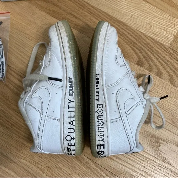 Nike Air Force 1 Equality Sneakers 10C Kids Shoes Toddler White