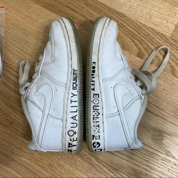 Nike Air Force 1 Equality Sneakers 10C Kids Shoes Toddler White