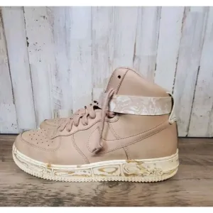 Nike Air Force 1 High Dip Dye Sneakers Shoes Men's 11 Marbled Beige White