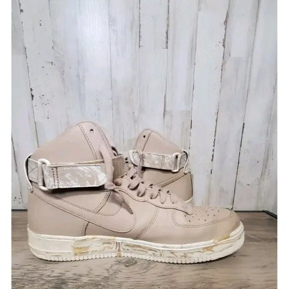 Nike Air Force 1 High Dip Dye Sneakers Shoes Men's 11 Marbled Beige White