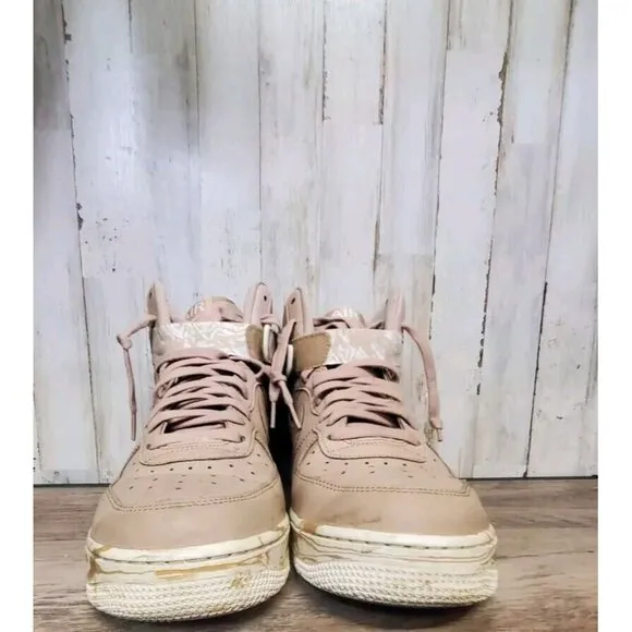 Nike Air Force 1 High Dip Dye Sneakers Shoes Men's 11 Marbled Beige White