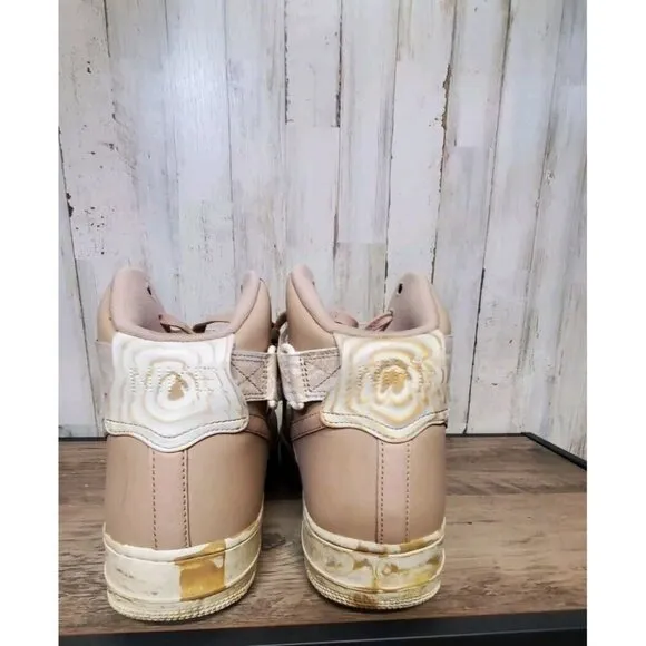 Nike Air Force 1 High Dip Dye Sneakers Shoes Men's 11 Marbled Beige White