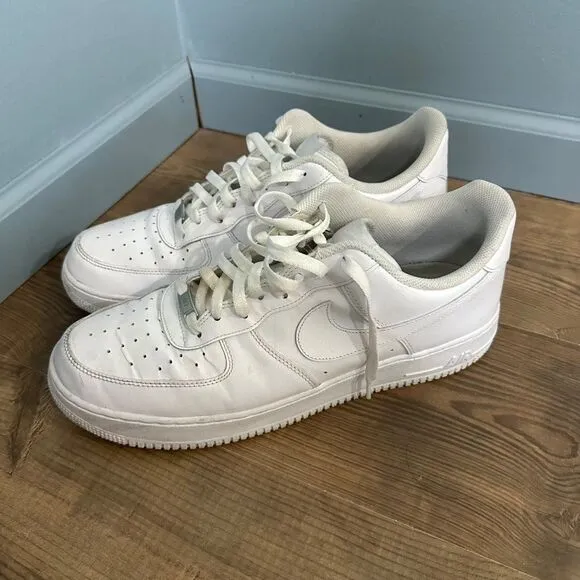 Nike Air Force 1 White Sneakers Shoes Style 315122-111 Size 14