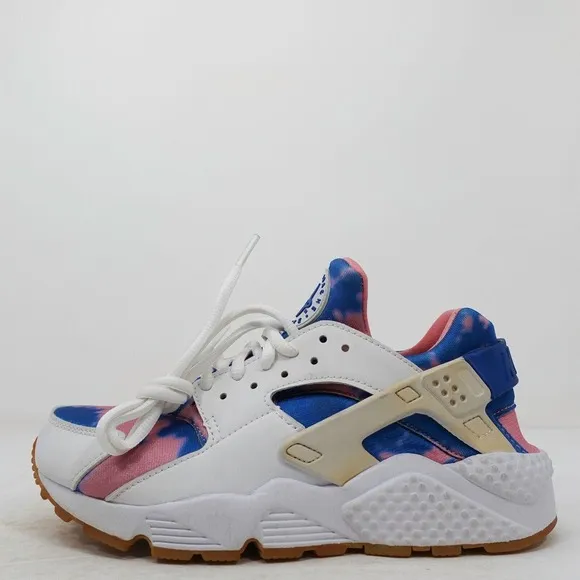 Nike Air Huarache Run Print Tie Dye Nebula White Blue AQ0551-100 Women Size 6.5