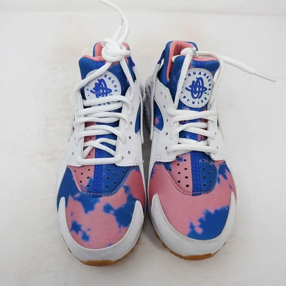 Nike Air Huarache Run Print Tie Dye Nebula White Blue AQ0551-100 Women Size 6.5