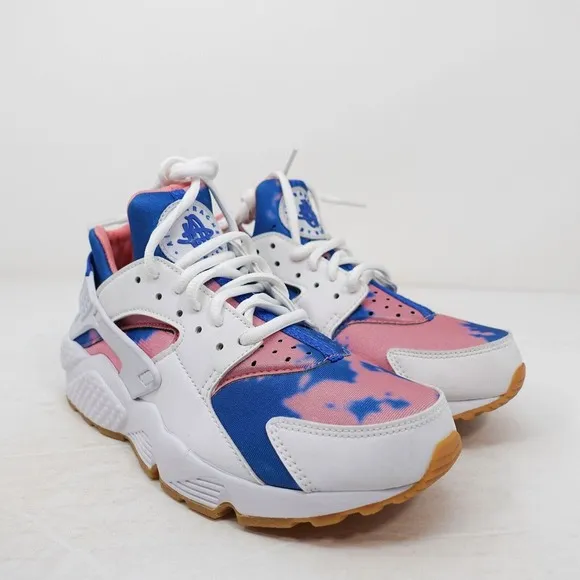 Nike Air Huarache Run Print Tie Dye Nebula White Blue AQ0551-100 Women Size 6.5
